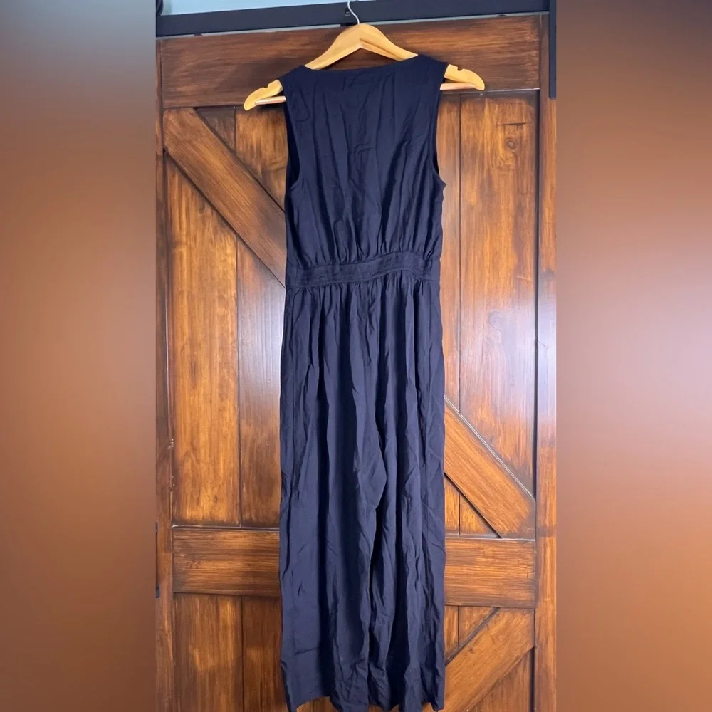 Abercrombie &‎ Fitch Navy Tie Front Capri Jumpsuit Women's Medium